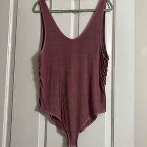 dusty rose soft and sexy bodysuit! braided side